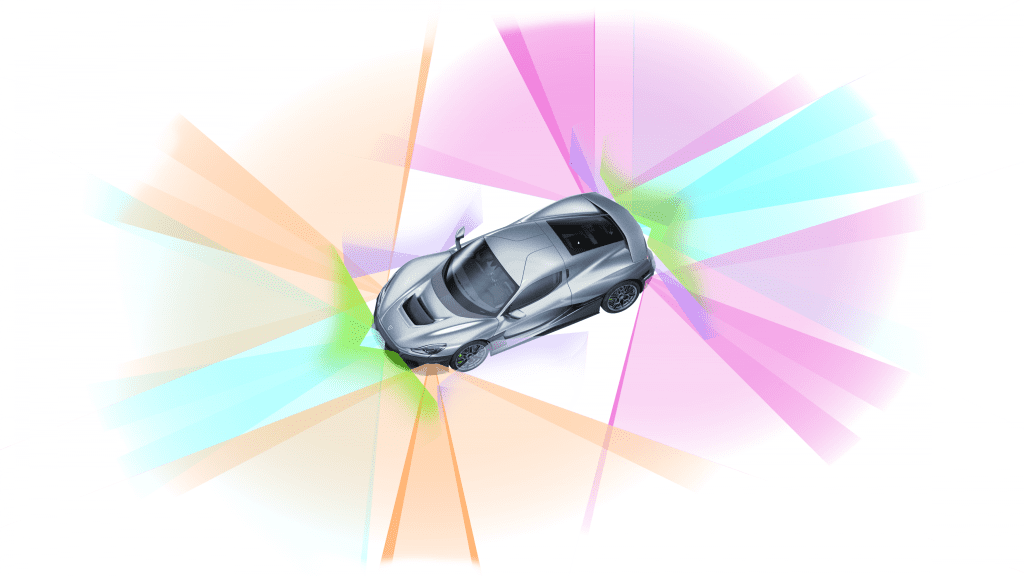 Rimac Nevera Radars and sensors